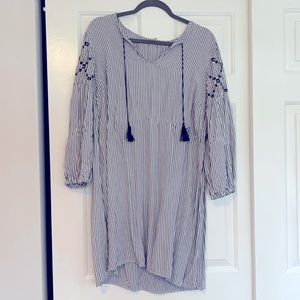 Old navy blue and white striped dress